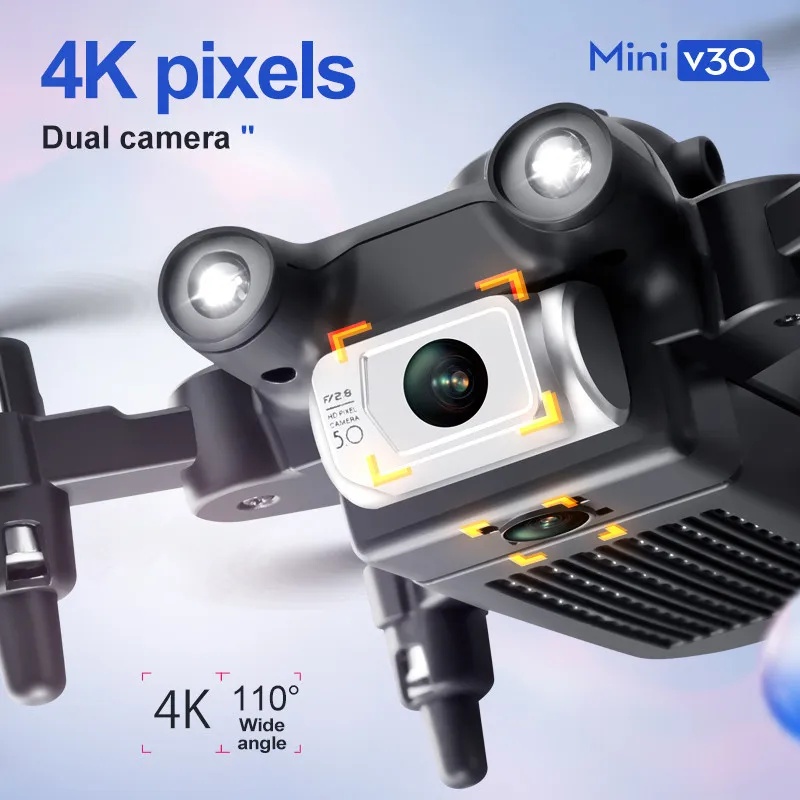 Mini V30 WiFi  With 4K HD Dual - Drone Rc Helicopter With Camera review and price