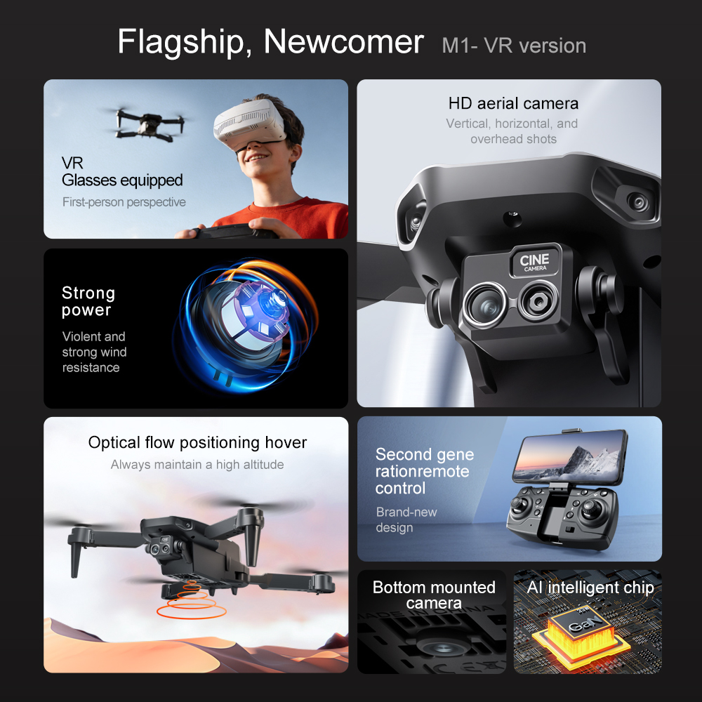 Original M1/M1VR Foldable GPS  - Drone E88Pro Rc 4K review and price